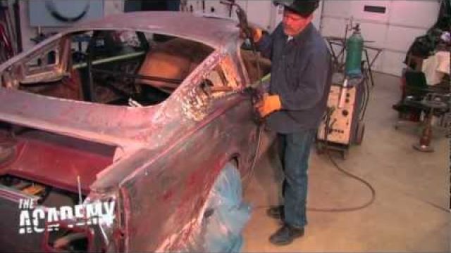 1966 Coupe to fastback conversion - welding on the new roof!
