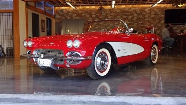 1961 Chevrolet Chevy Corvette Convertible in Red & Engine Sound on My Car Story with Lou Costabile